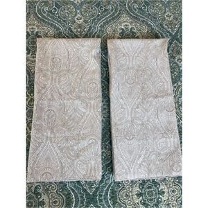 Decorative Paisley Pillow Sham Pair in Light Taupe